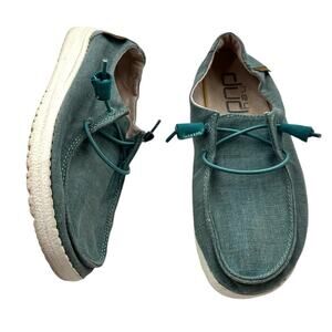 Hey Dude Turquoise Blue Wendy Slip On Canvas Shoes Women's Size 5